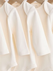 Cream Essential Baby Long Sleeve Bodysuits 5 Pack - Image 3 of 7