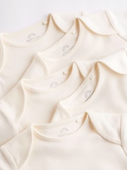 Cream Essential Baby Long Sleeve Bodysuits 5 Pack - Image 4 of 7