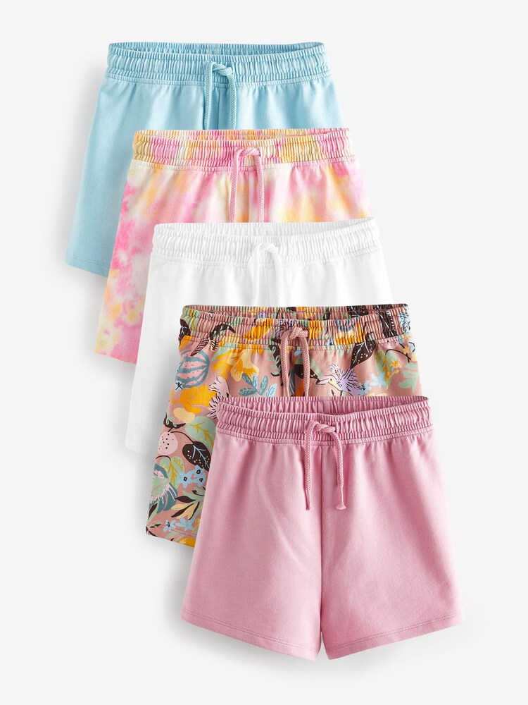 Bunt/Weiß/Blau/Rosa/Batik/Tropisch - 100 % Baumwollshorts (3-16 Jahre) - Bild 1 von 1
