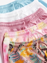 Multi White/Blue/Pink/Tie Dye/Tropical 5 Pack 100% Cotton Shorts (3-16yrs) - Image 3 of 3
