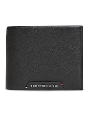 Tommy Hilfiger Black Corporate Leather Bifold Card And Coin Wallet - Image 1 of 4
