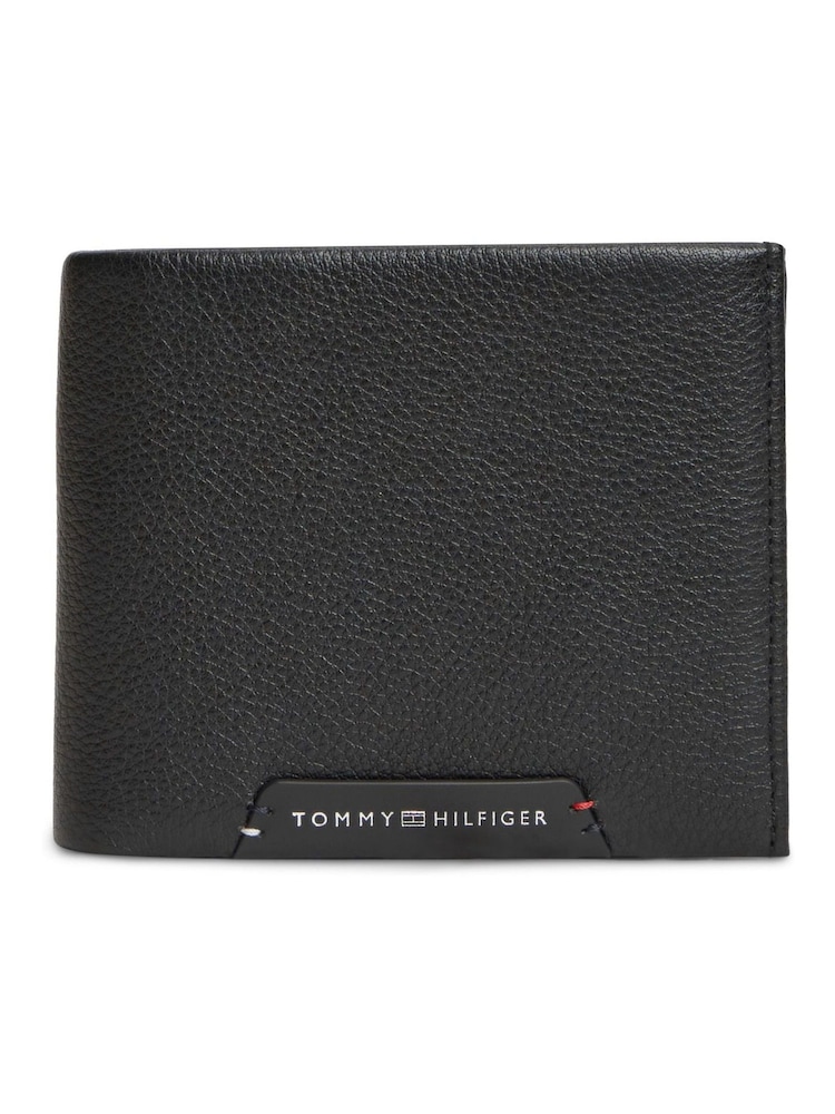 Tommy Hilfiger Black Corporate Leather Bifold Card And Coin Wallet - Image 1 of 4