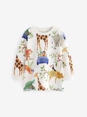 Blue/Yellow Safari Long Sleeve Animal Print Character T-Shirts 3 Pack (3mths-7yrs) - Image 2 of 6
