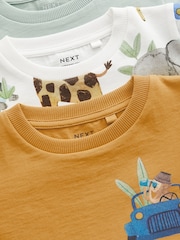 Blue/Yellow Safari Long Sleeve Animal Print Character T-Shirts 3 Pack (3mths-7yrs) - Image 6 of 6