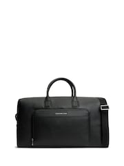 Tommy Hilfiger Black Metal Logo Pebble Grain Duffel Bag - Image 1 of 5