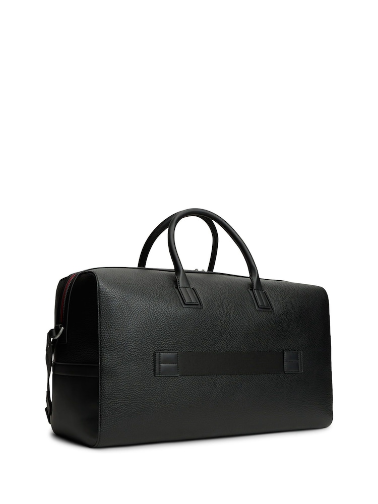 Tommy Hilfiger Black Metal Logo Pebble Grain Duffel Bag - Image 2 of 5 Tommy Hilfiger Black Metal Logo Pebble Grain Duffel Bag - Image 2 of 5