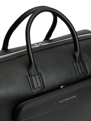 Tommy Hilfiger Black Metal Logo Pebble Grain Duffel Bag - Image 3 of 5