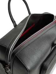 Tommy Hilfiger Black Metal Logo Pebble Grain Duffel Bag - Image 4 of 5