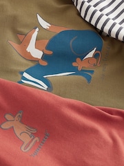 Rot/Grün mit Waldtiermotiven - Langarm-T-Shirts mit Tiermotiv, 3er-Pack (3 M.–7 J.) - Bild 6 von 6