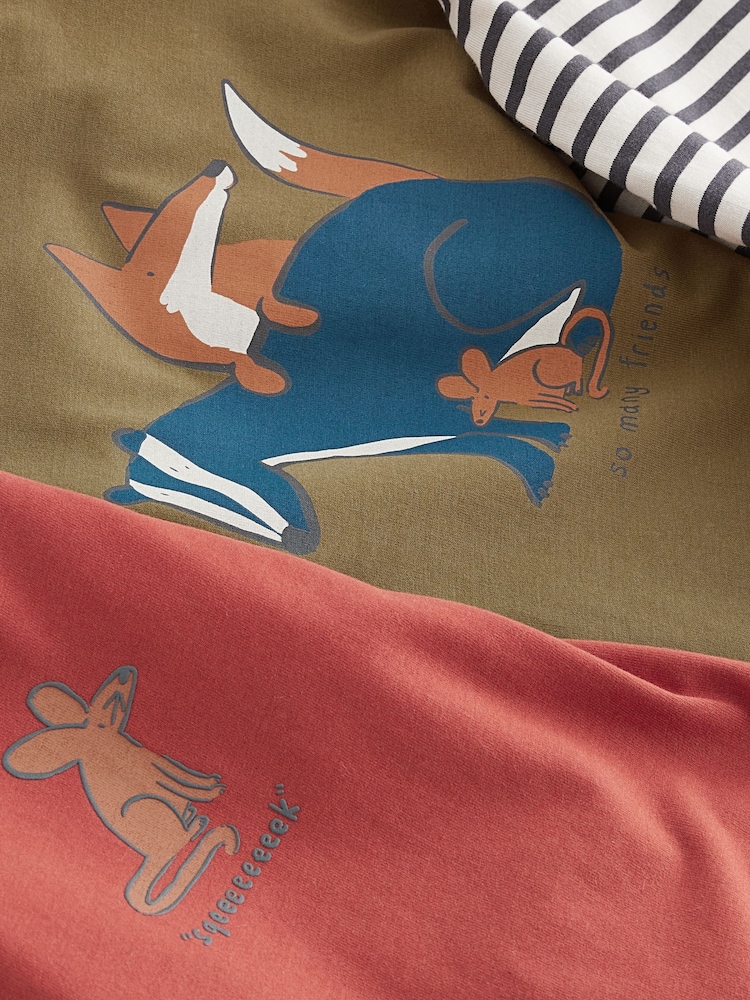 Rot/Grün mit Waldtiermotiven - Langarm-T-Shirts mit Tiermotiv, 3er-Pack (3 M.–7 J.) - Bild 6 von 6