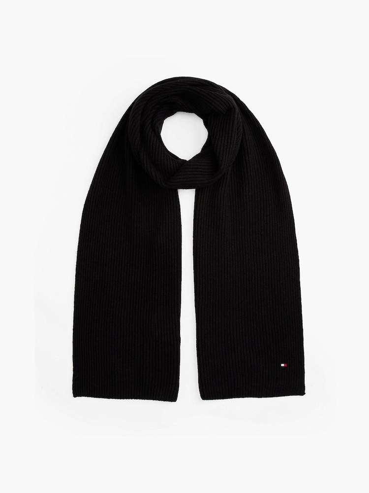 Tommy Hilfiger Black Flag Scarf With Cashmere - Image 1 of 4 Tommy Hilfiger Black Flag Scarf With Cashmere - Image 1 of 4