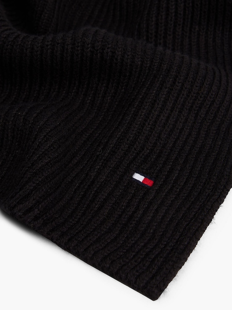 Tommy Hilfiger Black Flag Scarf With Cashmere - Image 2 of 4 Tommy Hilfiger Black Flag Scarf With Cashmere - Image 2 of 4