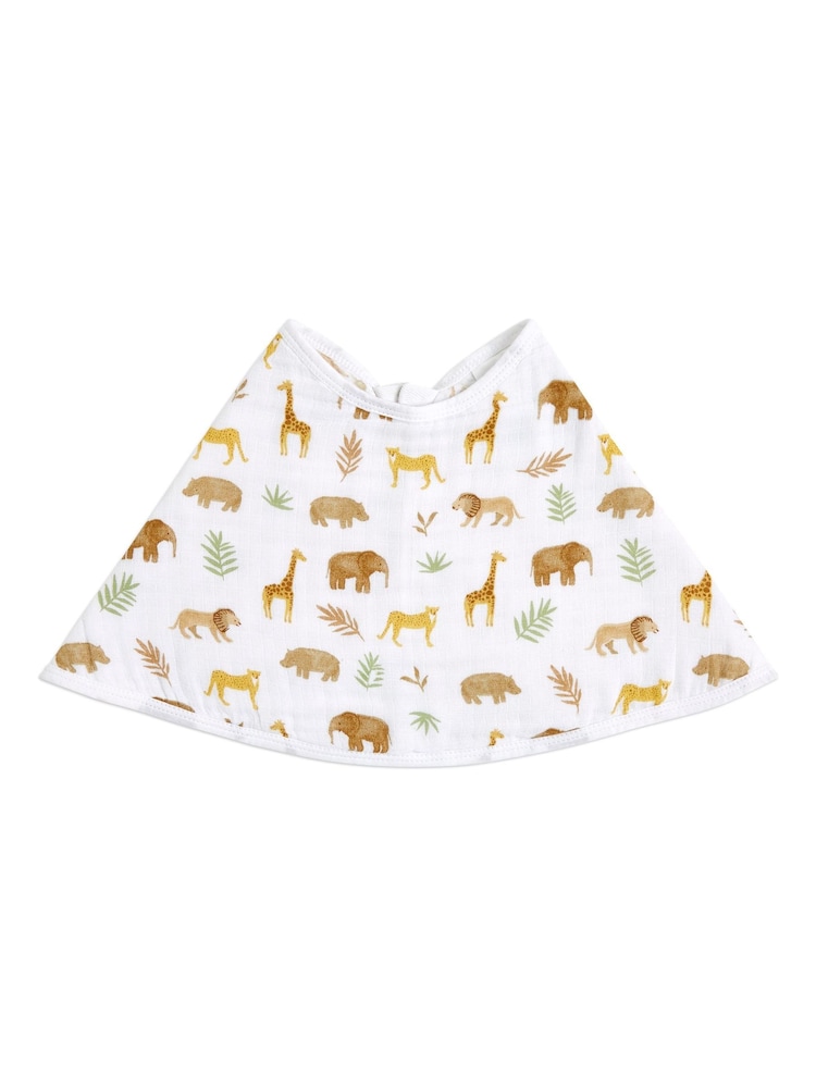 aden + anais Animal Print Baby Essentials 100% Cotton Muslin Burpy Tanzania Bibs - Image 3 of 4