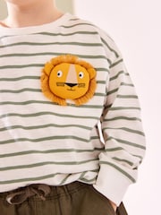Green/Purple Long Sleeve Animal Print Character T-Shirts 3 Pack (3mths-7yrs) - Image 5 of 10