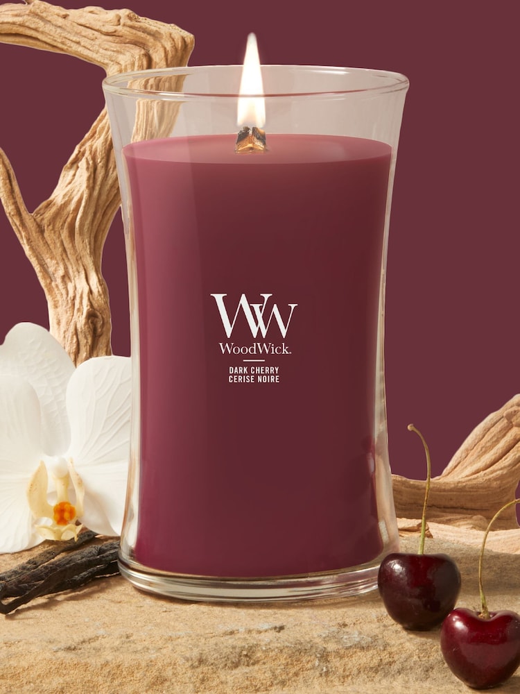 Woodwick Purple Medium Hourglass 1 Wick Large Candle - Image 1 of 4 Woodwick Purple Medium Hourglass 1 Wick Large Candle - Image 1 of 4