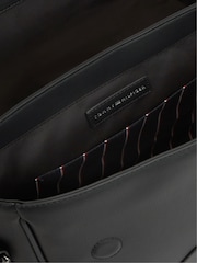 Tommy Hilfiger Black Global Stripe Strap Textured Messenger Bag - Image 5 of 5