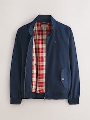 Navy Shower Resistant Harrington Jacket With Stag Embroidery - Image 2 of 5