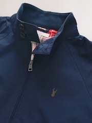 Navy Shower Resistant Harrington Jacket With Stag Embroidery - Image 3 of 5