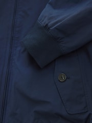Navy Shower Resistant Harrington Jacket With Stag Embroidery - Image 4 of 5