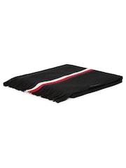 Tommy Hilfiger Black Global Stripe Wool Blend Scarf - Image 2 of 4