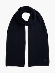 أزرق - وشاح مزيّن بعلم مع الكشمير من Tommy Hilfiger - صورة 1 من 4