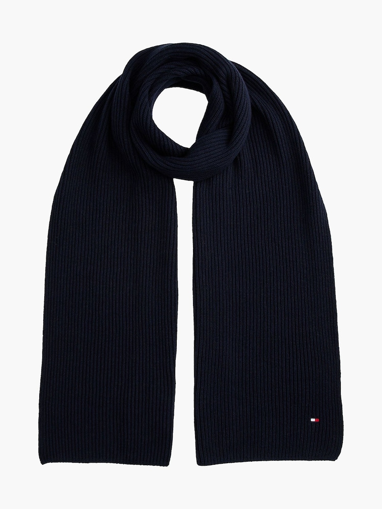 أزرق - وشاح مزيّن بعلم مع الكشمير من Tommy Hilfiger - صورة 1 من 4 أزرق - وشاح مزيّن بعلم مع الكشمير من Tommy Hilfiger - صورة 1 من 4