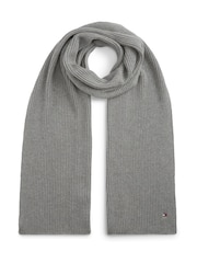 Gris - Tommy Hilfiger Flag Scarf With Cashmere - Image 2 sur 4