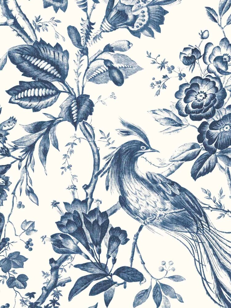 Woodchip & Magnolia Blue Plumage Wallpaper - Image 2 of 3