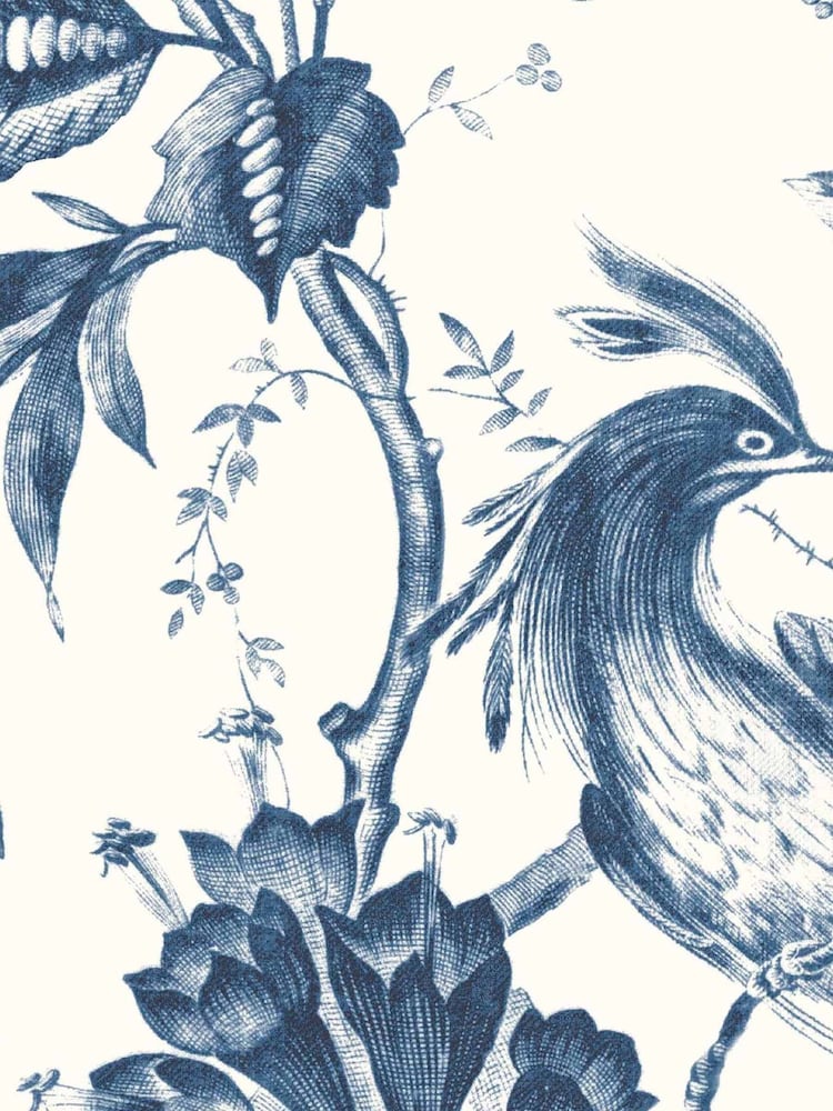 Woodchip & Magnolia Blue Plumage Wallpaper - Image 3 of 3