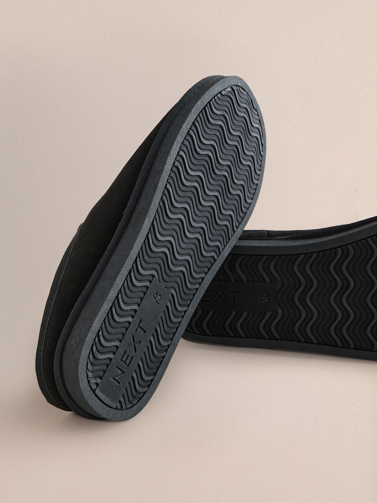 Μαύρο - Signature Suede Mule Παντόφλες με επένδυση από ψεύτικη γούνα - Εικόνα 6 του 6