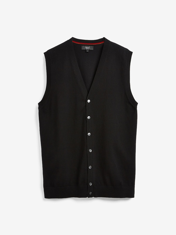 Black Regular Sleeveless Cardigan - Image 4 of 4