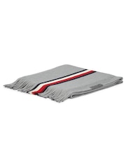 Tommy Hilfiger Grey Global Stripe Wool Blend Scarf - Image 2 of 4
