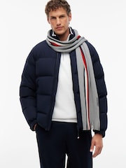 Tommy Hilfiger Grey Global Stripe Wool Blend Scarf - Image 4 of 4
