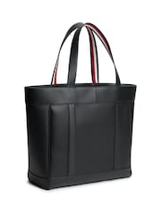 Tommy Hilfiger Black Global Stripe Textured Tote Bag - Image 2 of 5
