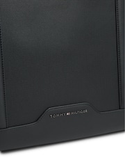 Tommy Hilfiger Black Global Stripe Textured Tote Bag - Image 4 of 5