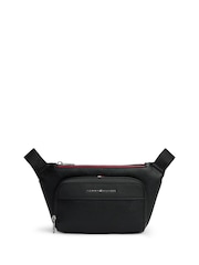 Tommy Hilfiger Black Metal Logo Textured Cross-Body Bum Bag - Image 2 of 5