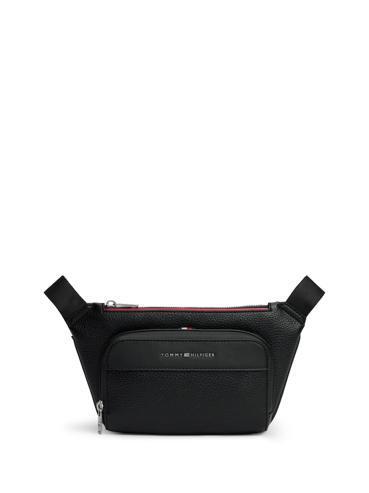 Tommy Hilfiger Black Metal Logo Textured Cross-Body Bum Bag - Image 2 of 5 Tommy Hilfiger Black Metal Logo Textured Cross-Body Bum Bag - Image 2 of 5