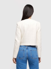 River Island Cream Crop Boucle Trophy Jacket - Image 2 of 4