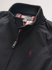 Black Shower Resistant Harrington Jacket With Stag Embroidery - Image 3 of 5