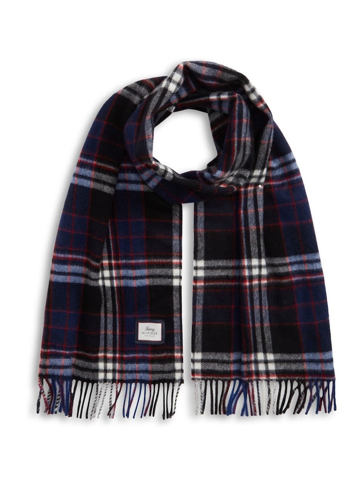 Tommy Hilfiger Black Pure Wool Scarf - Image 1 of 3