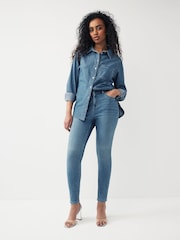 Mid Blue Denim Super Soft Skinny Hourglass Jeans - Image 2 of 6