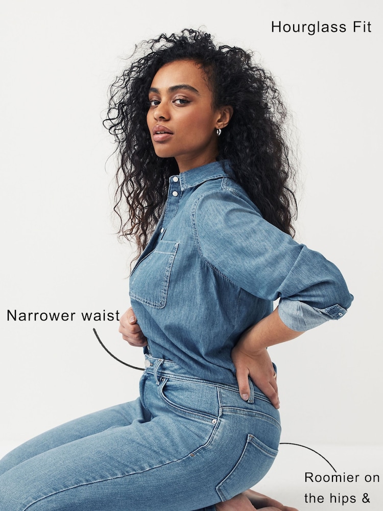 Mid Blue Denim Super Soft Skinny Hourglass Jeans - Image 3 of 6