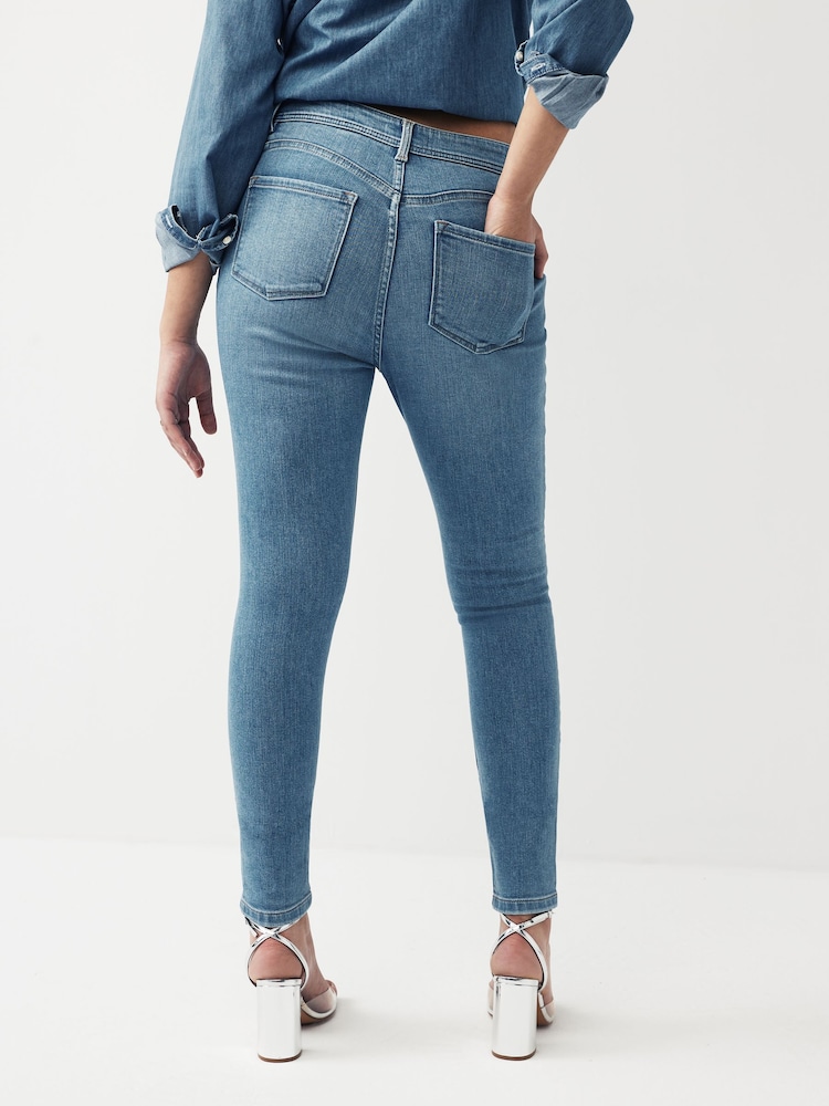Mid Blue Denim Super Soft Skinny Hourglass Jeans - Image 4 of 6