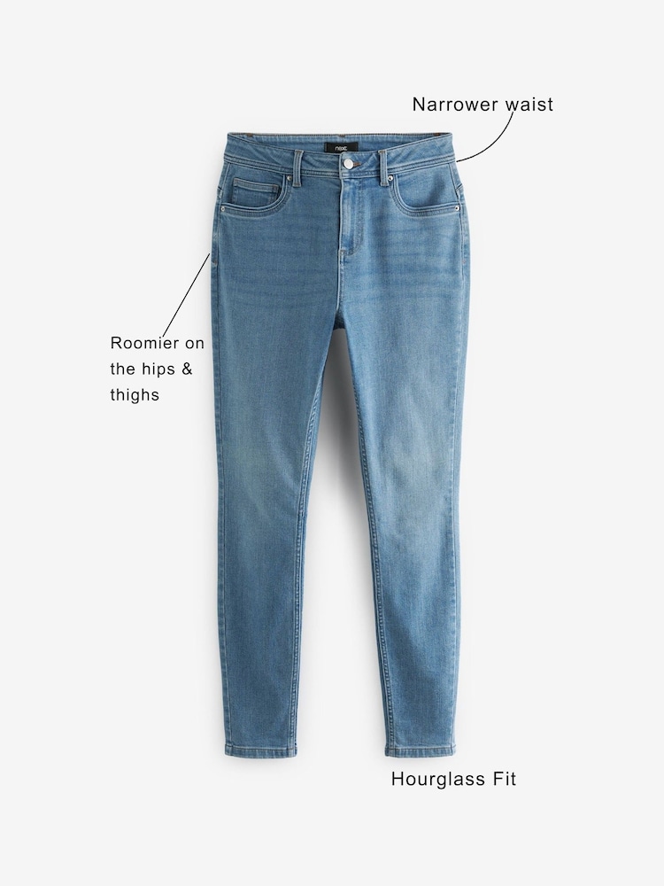 Mid Blue Denim Super Soft Skinny Hourglass Jeans - Image 5 of 6