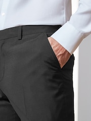 Black Regular Fit Signature Tollegno Wool Suit: Trousers - Image 4 of 7