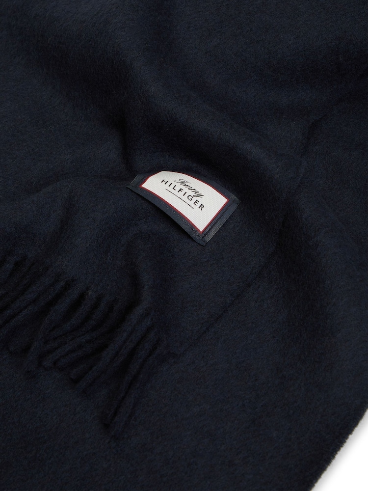 Tommy Hilfiger Blue Pure Wool Scarf - Image 4 of 4