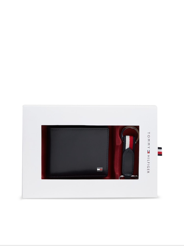 Tommy Hilfiger Blue Leather Credit Card Wallet And Key Fob Gift Set - Image 1 of 4 Tommy Hilfiger Blue Leather Credit Card Wallet And Key Fob Gift Set - Image 1 of 4