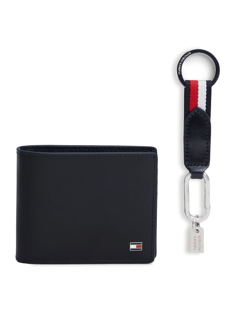 Tommy Hilfiger Blue Leather Credit Card Wallet And Key Fob Gift Set - Image 2 of 4 Tommy Hilfiger Blue Leather Credit Card Wallet And Key Fob Gift Set - Image 2 of 4