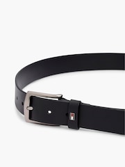 Tommy Hilfiger Black Leather Enamel Flag Rectangular Buckle Belt - Image 2 of 4