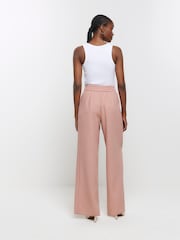 River Island Pink Triple Pleat Wide Leg Trousers - Image 2 of 4